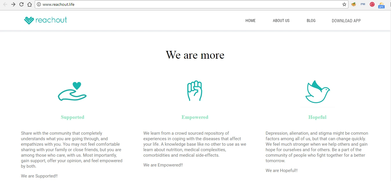 ReachOut:The website to support the Chronic Disease Network application