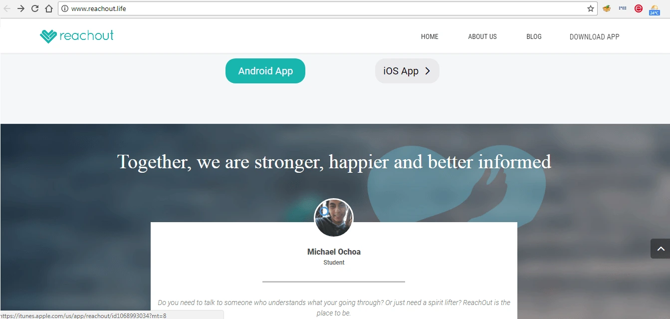 ReachOut:The website to support the Chronic Disease Network application