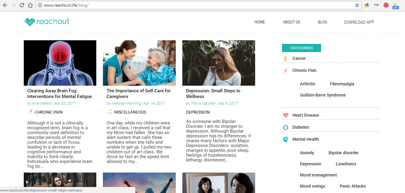 ReachOut:The website to support the Chronic Disease Network application
